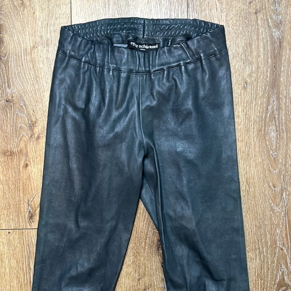 Sylvie Schimmel Gray Lamb Leather Leggings Size 38/6